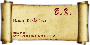 Bada Klára névjegykártya