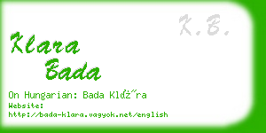 klara bada business card